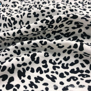 Återvunnet stretch Leopardtryck 100% polyester damtyg
